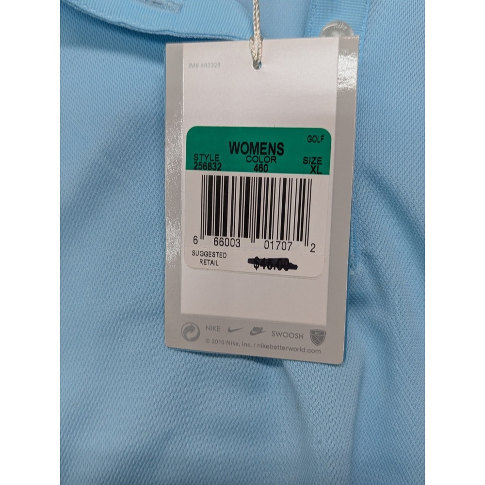 Nike Golf Women's Polo Shirts XL Dri-Fit Blue & Green Golf Shirt NWT Embroidered - Picture 11 of 12